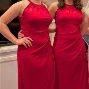 David’s Bridal Red Floor-Length Formal Gown Size 8